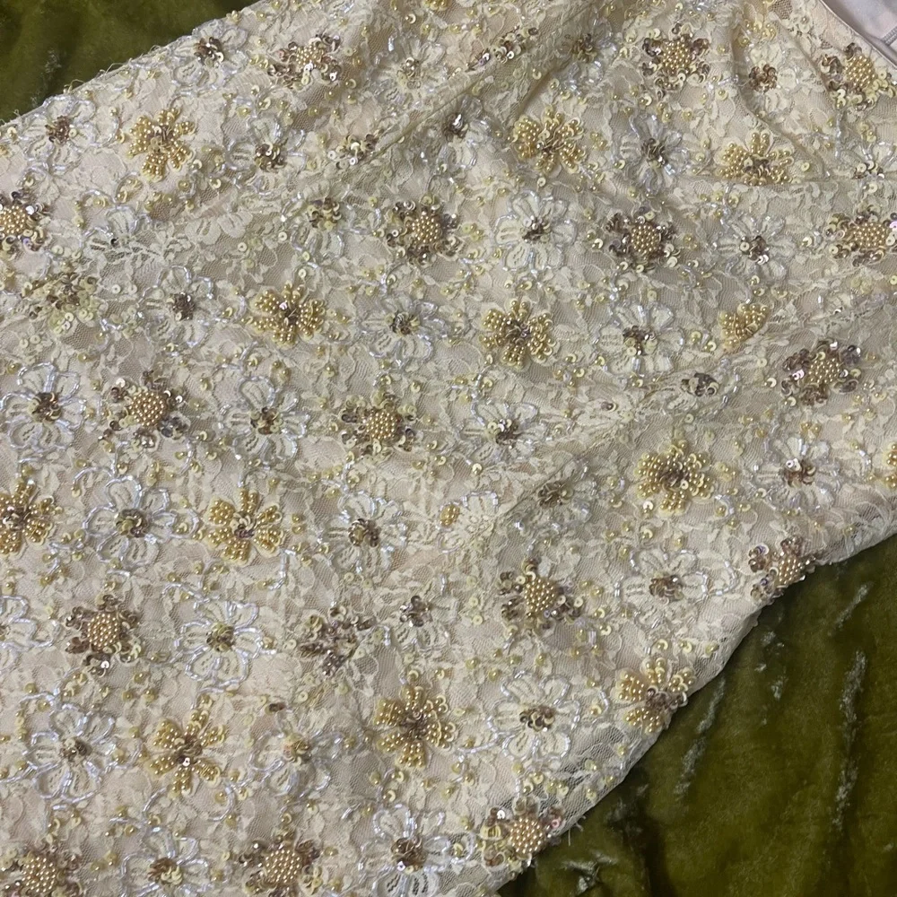 Topshop yellow sequin beaded embroidered sparkle strappy shift dress winx - Picture 10 of 14